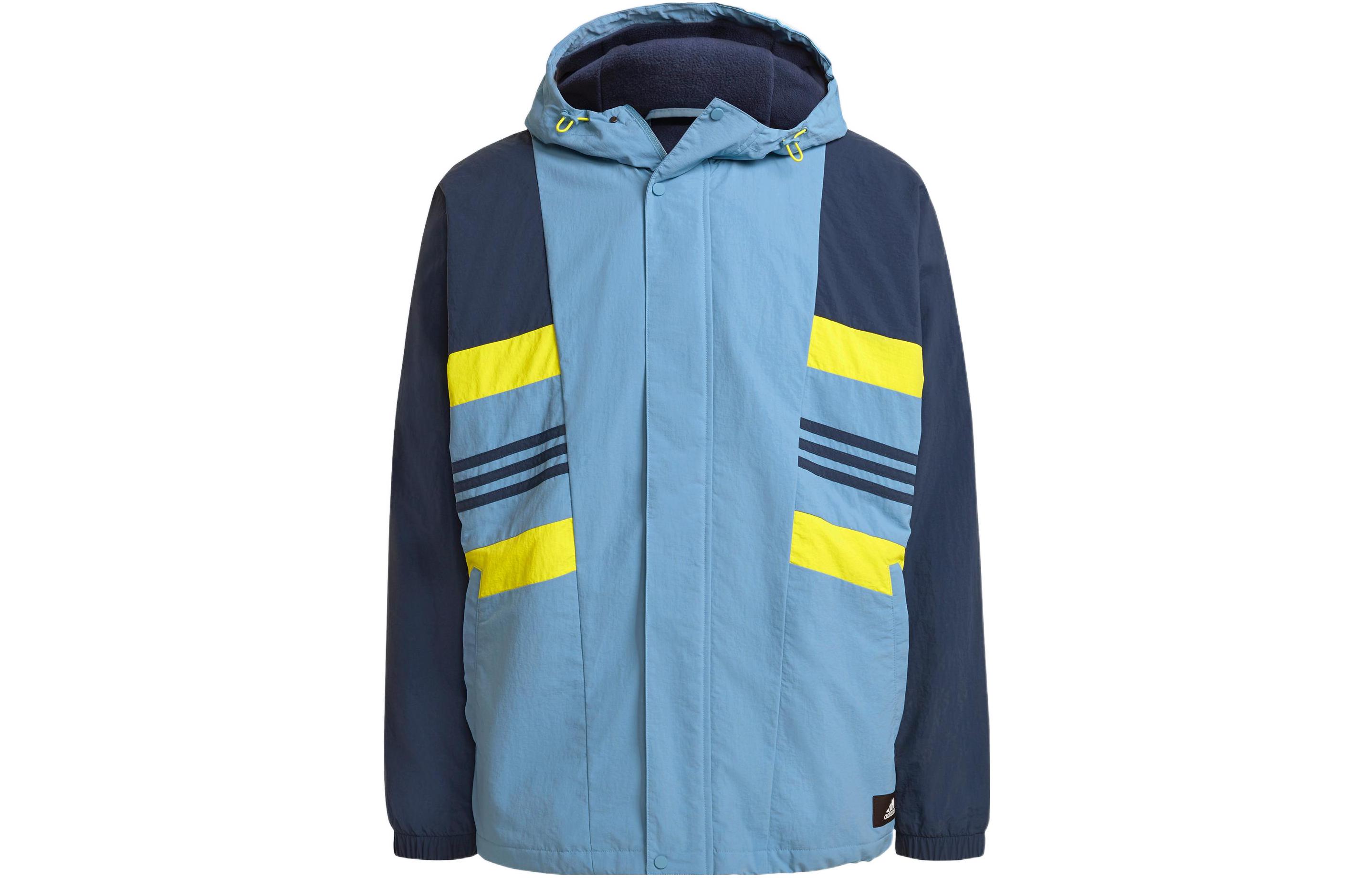 adidas Blue Logo Patch Performance Zip Hoodie Jacket GU1740