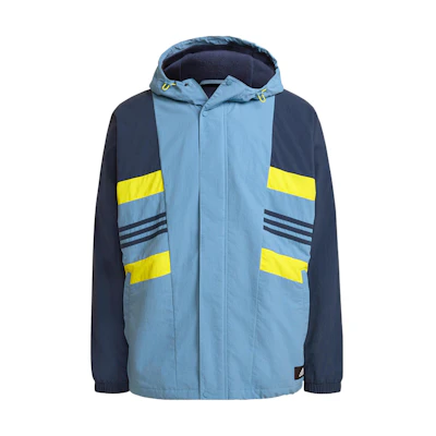 adidas Blue Logo Patch Performance Zip Hoodie Jacket GU1740
