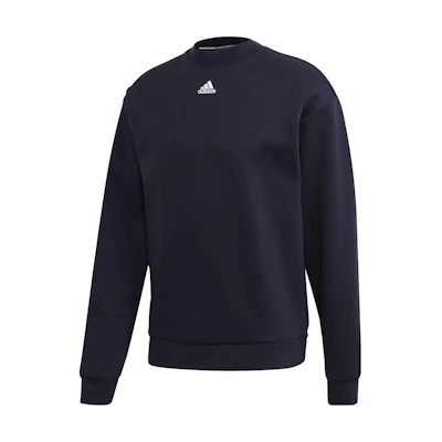 adidas Blue Logo Print Crewneck Long Sleeve Sweatshirt FI7952