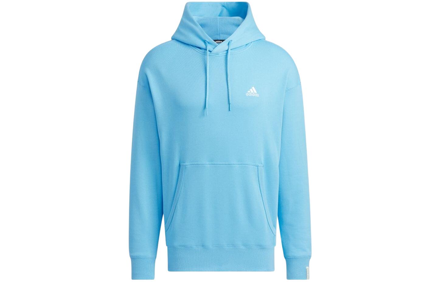 adidas Blue Logo Print Pullover Hoodie JF3970