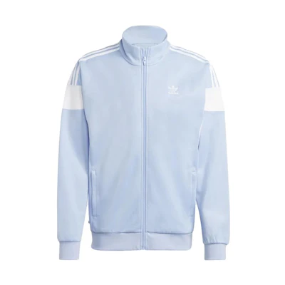 adidas Blue Logo Print Striped Zip-Up Track Jacket IB9949