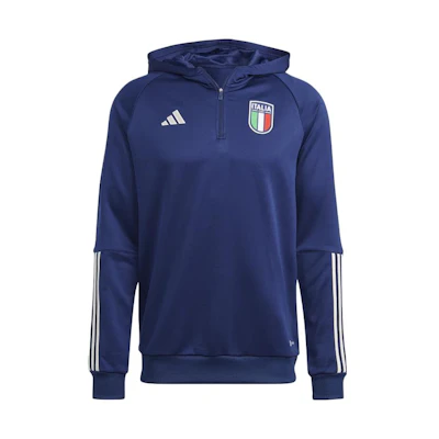 adidas Blue Logo Printed Long-Sleeve Hoodie HS9870
