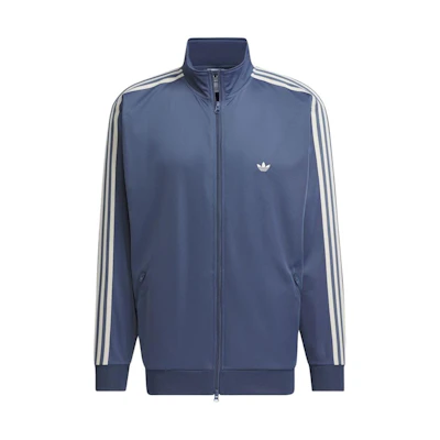adidas Blue Logo Stand Collar Zip Jacket Unisex Long Sleeve IX6438