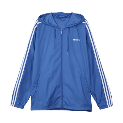 adidas Blue Logo Stripe Hoodie Zip Jacket HC7131