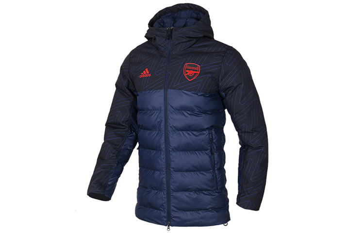adidas Blue Mid-Length Casual Sports Jacket for Men Winter Edition EH5625