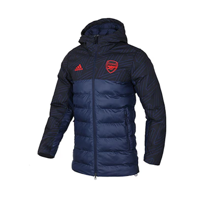 adidas Blue Mid-Length Casual Sports Jacket for Men Winter Edition EH5625