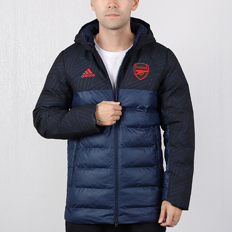 Shop adidas Jaket Olahraga Pria Musim Dingin Biru Model Kasual Panjang Sedang EH5625