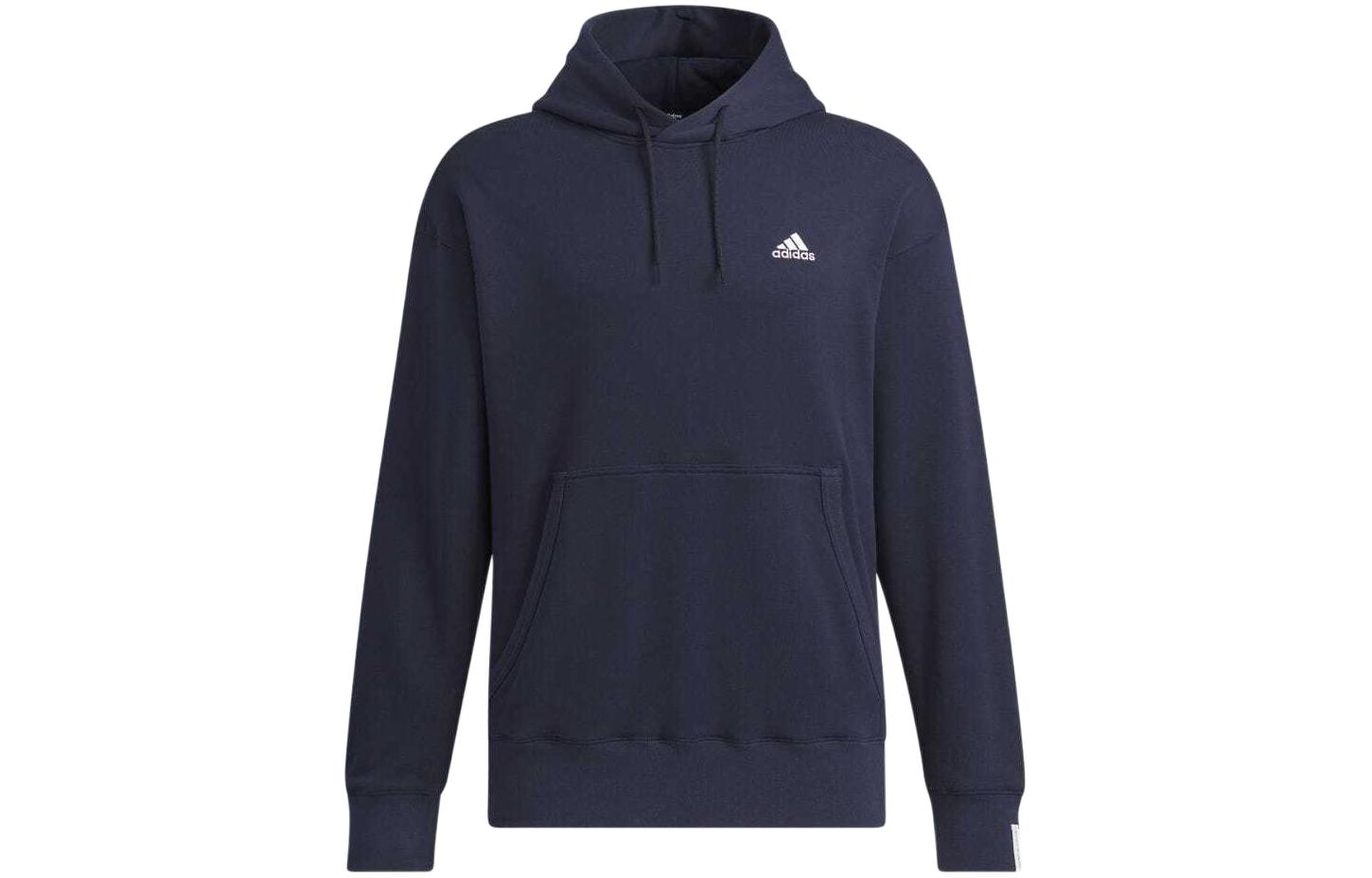 adidas Blue Pullover Hoodie - Slim Fit Long Sleeve JF3928