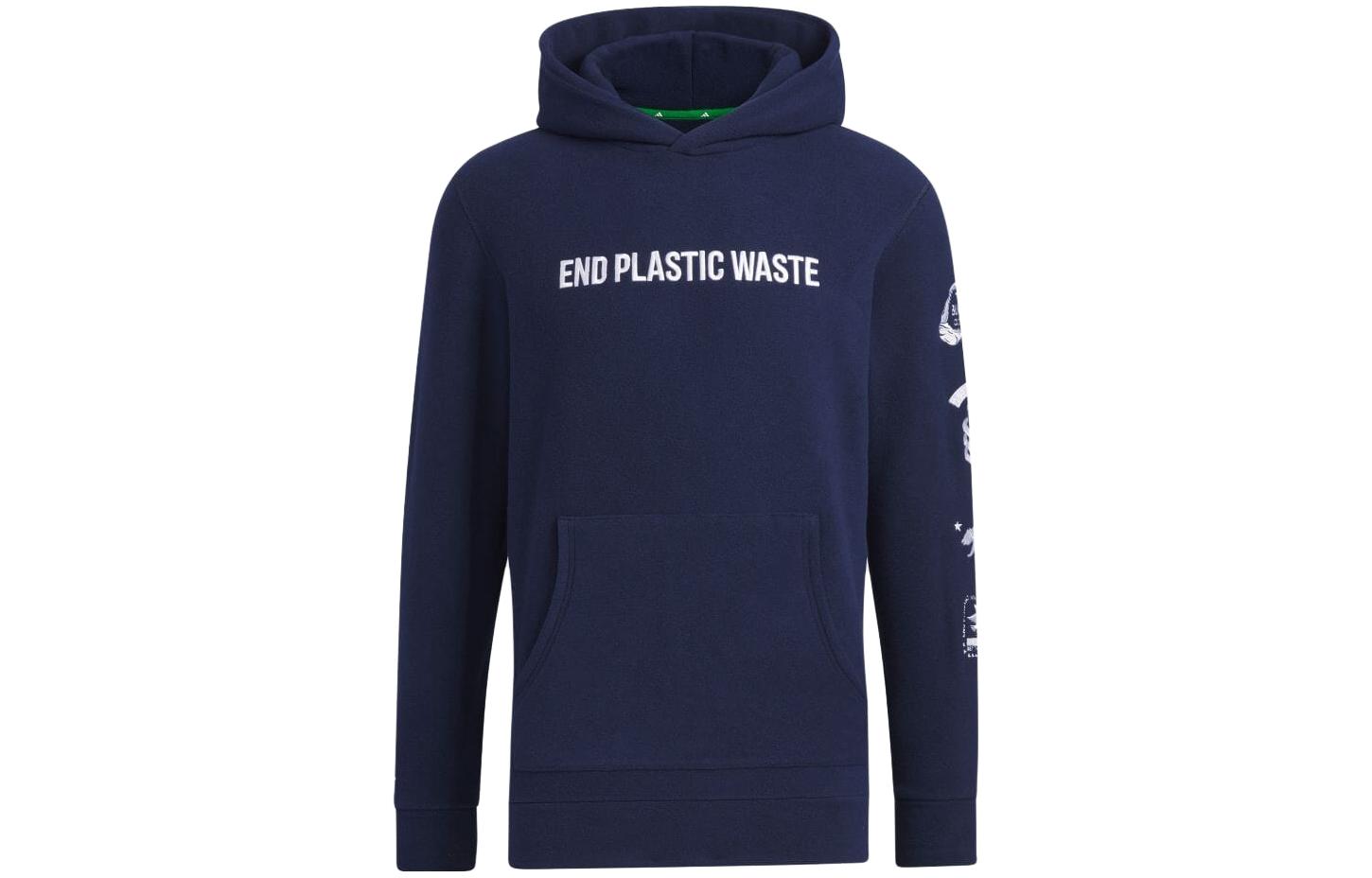 adidas Blue Pullover Hoodie with Letter Print HY0946