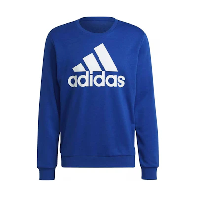 adidas Blue Pullover Sweatshirt with Logo Print Casual Style HE1840