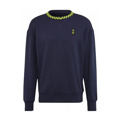 adidas Blue Pullover Sweatshirt with Solid Logo Design HE6652