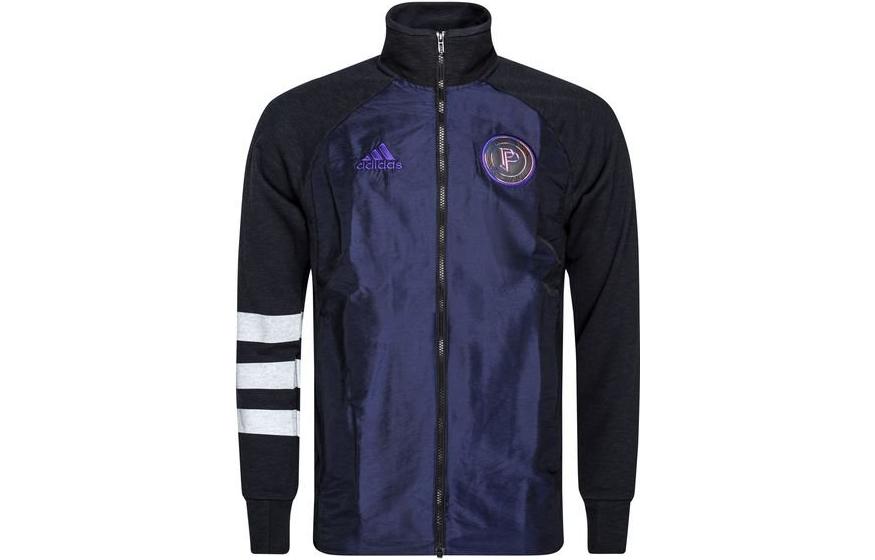 adidas Blue Purple Logo Printed Casual Jacket EH5751