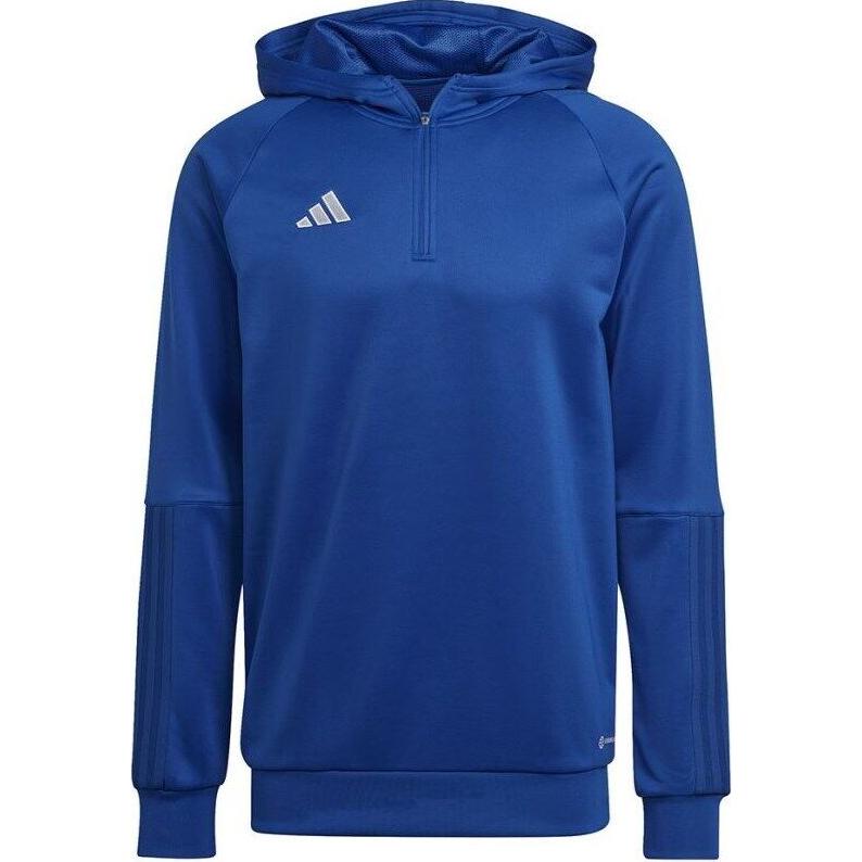 adidas Blue Raglan Hoodie with Logo Print Long Sleeves HU1349