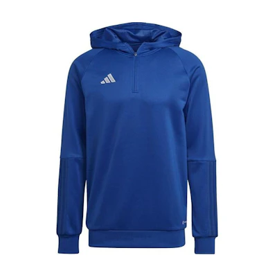 adidas Blue Raglan Hoodie with Logo Print Long Sleeves HU1349