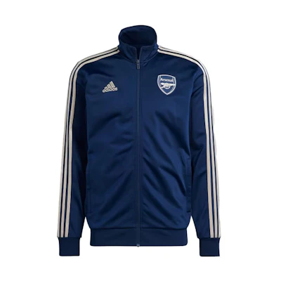 adidas Blue Retro Track Jacket with Side Stripes and Stand Collar HZ2044