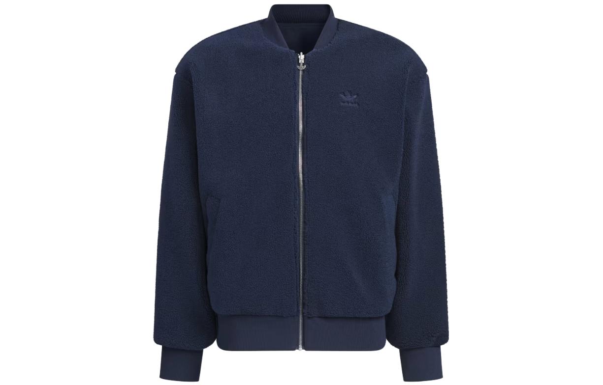 adidas Blue Reversible Embroidered Badge Bomber Jacket Long Sleeve IN1027