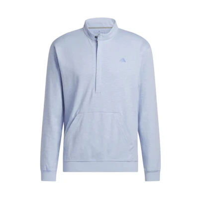 adidas Blue Solid Logo Print High-Neck Long-Sleeve Sweatshirt HR7953