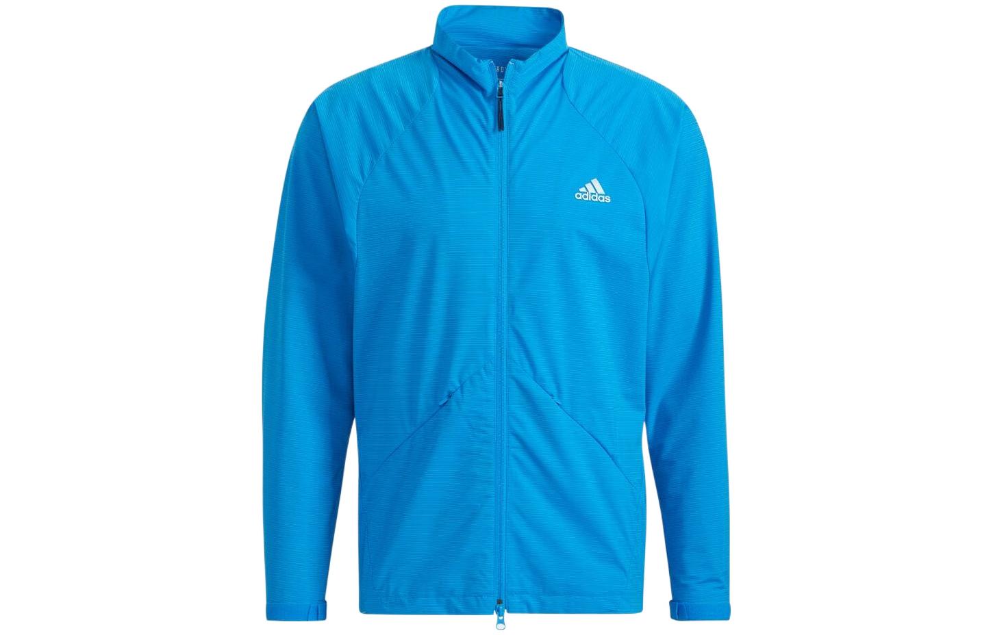 adidas Blue Solid Zip-Up Jacket with Logo - Japan Edition HB3649