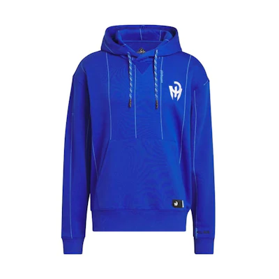 adidas Blue Striped Hooded Pullover Long-Sleeve Sweatshirt IJ5512