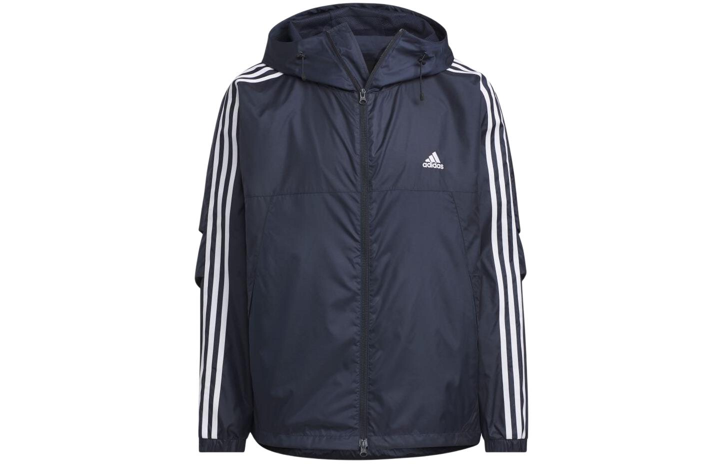 adidas Blue Striped Zip-Up Hoodie Jacket JF3954