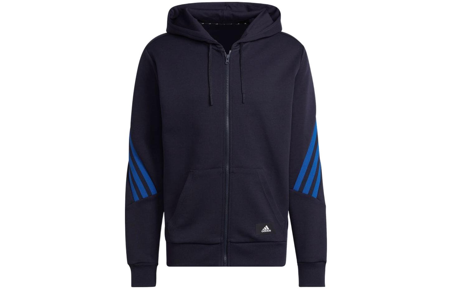 adidas Blue Three-Stripes Knit Training Hoodie Jacket (Japan Edition) HC5248