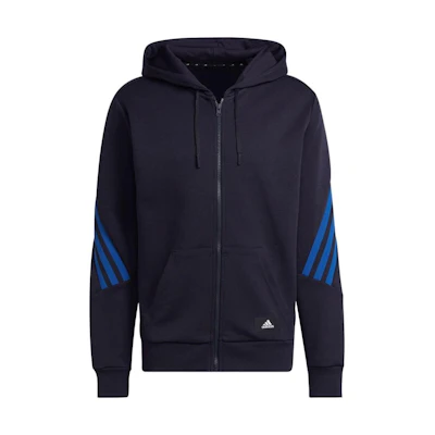 adidas Blue Three-Stripes Knit Training Hoodie Jacket (Japan Edition) HC5248