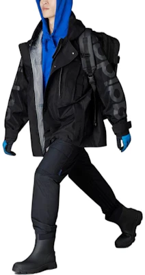 adidas Blue Version Black Hoodie Jacket with Logo Print and Button Closure. HM2345 Details for adidas Blue Version Black Hoodie Jacket with Logo Print and Button Closure. HM2345