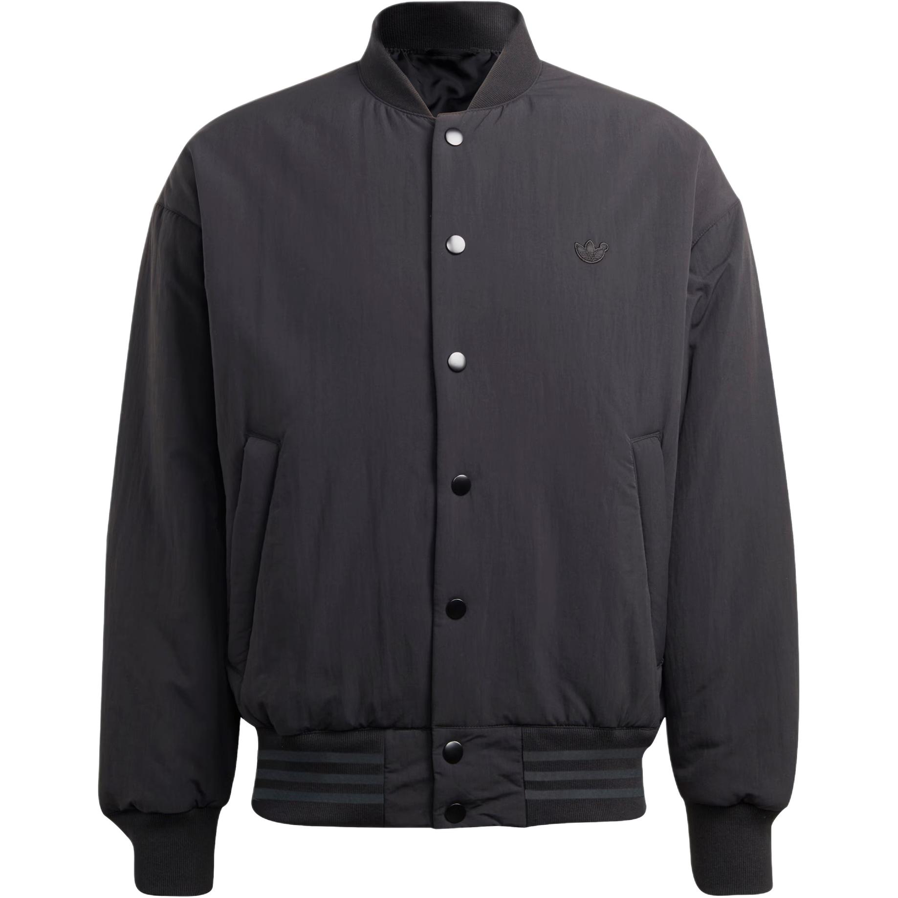 adidas Blue Version Solid Button-Up Track Jacket Black IA2455