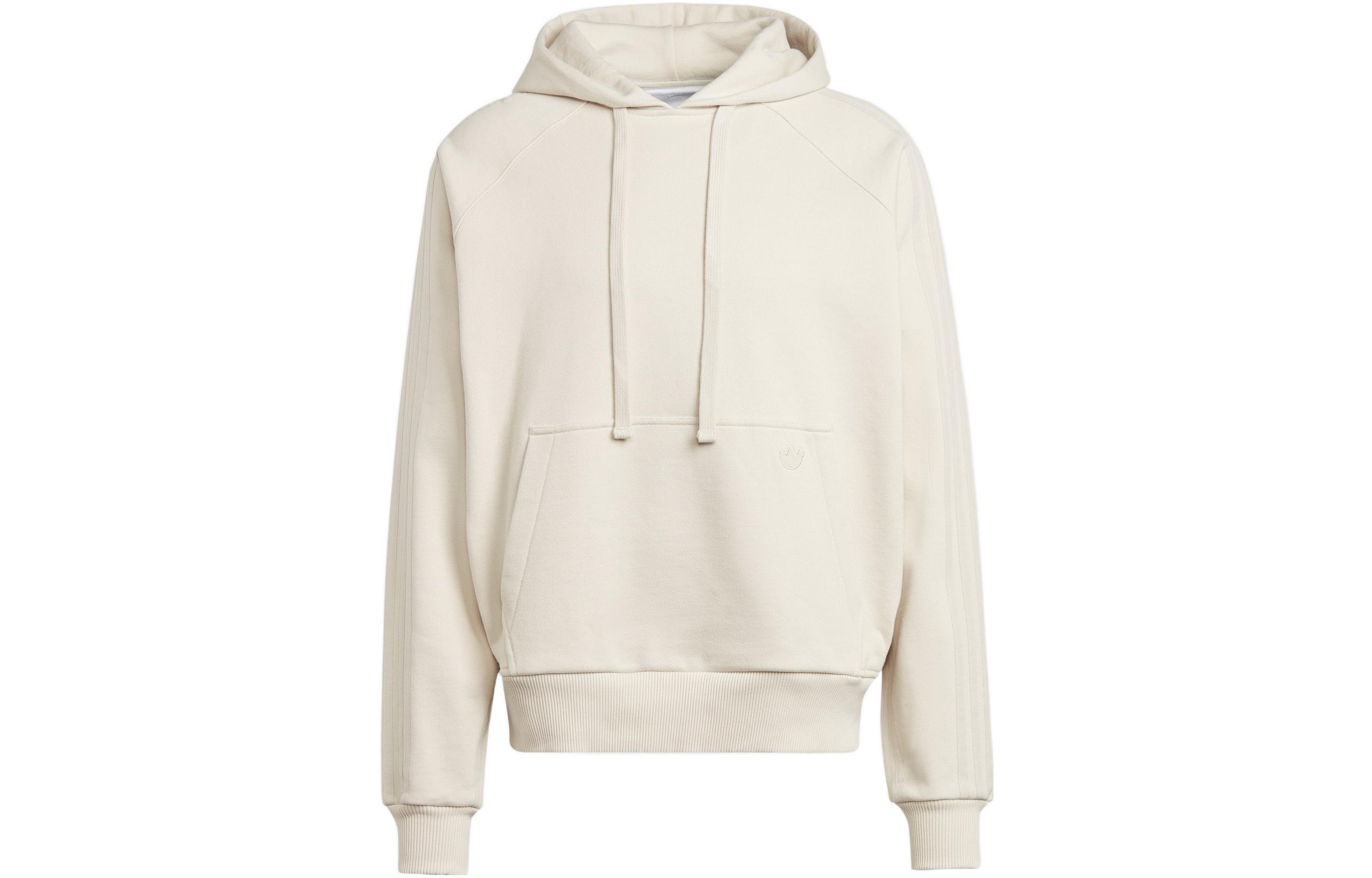 adidas Blue Version Solid Color Logo Pullover Sweatshirt - Khaki IA2449