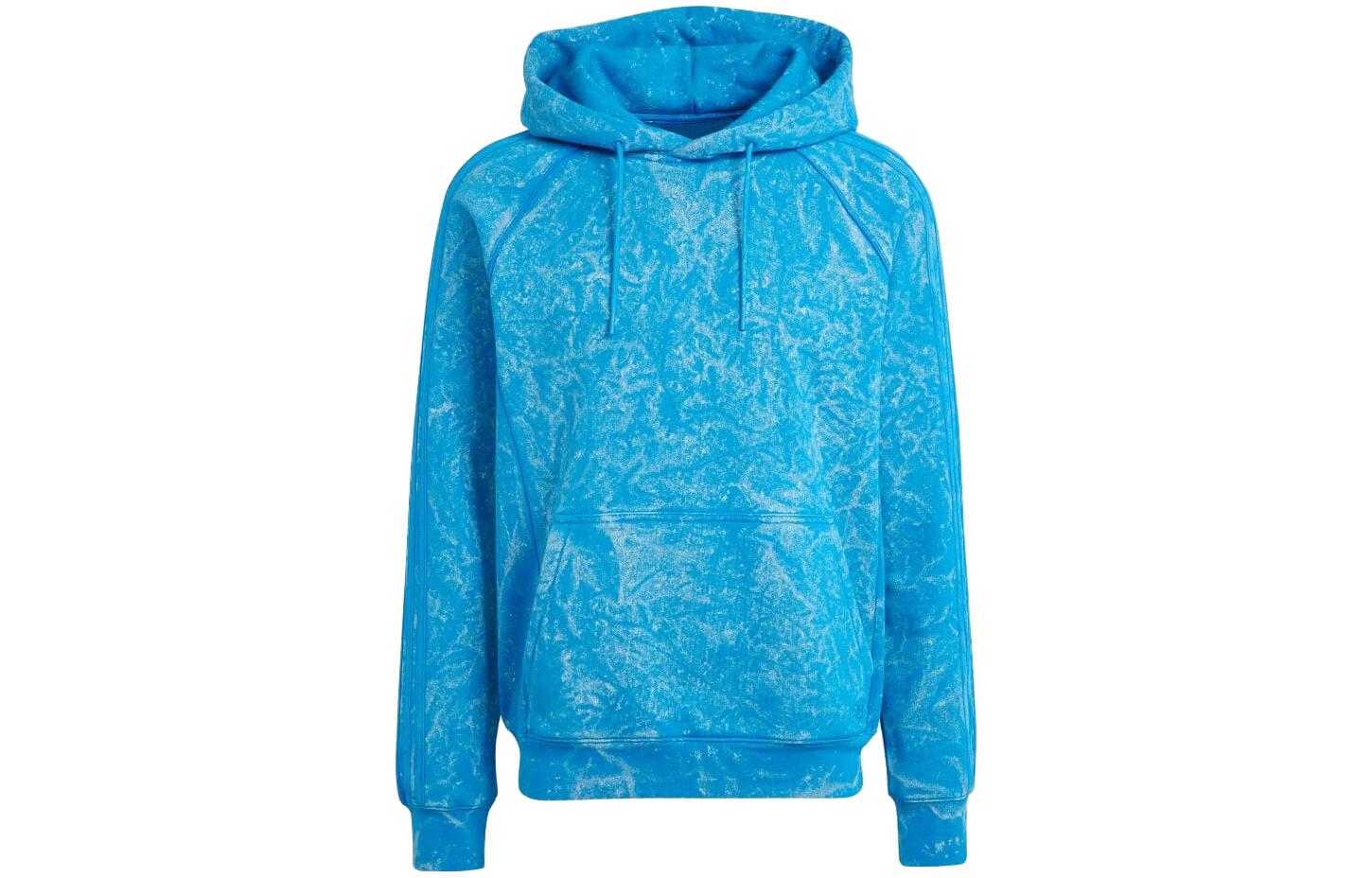 adidas Blue Version Tie-Dye Printed Hoodie Blue Long Sleeve IL9065