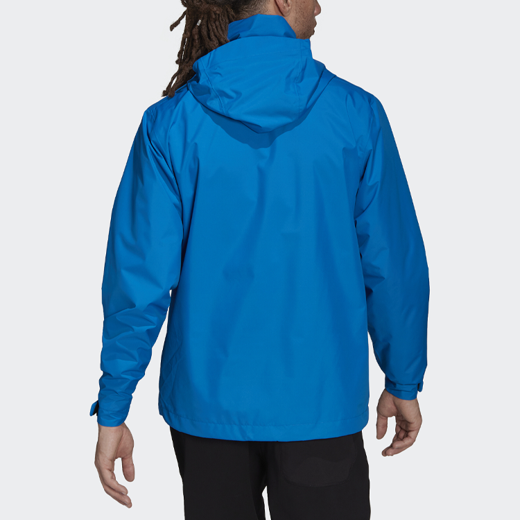 adidas Blue Waterproof Outdoor Logo Print Hoodie Jacket HA2305 圖 4