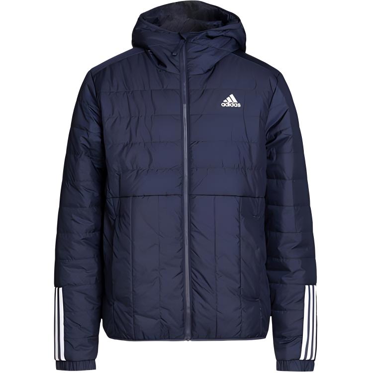 adidas Blue Zip-Up Logo Hoodie Jacket with Long Sleeves H55340