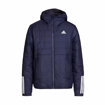 adidas Blue Zip-Up Logo Hoodie Jacket with Long Sleeves H55340