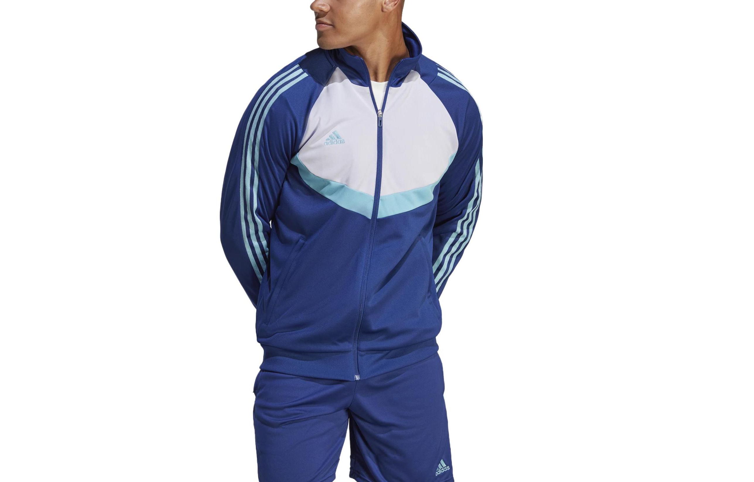 adidas Blue Zip-Up Striped Long-Sleeve Jacket HS7490