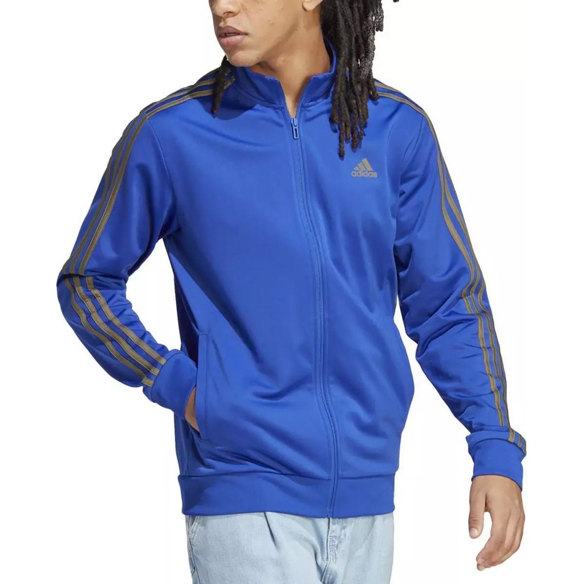 adidas Blue Zip-Up Striped Track Jacket IL1517
