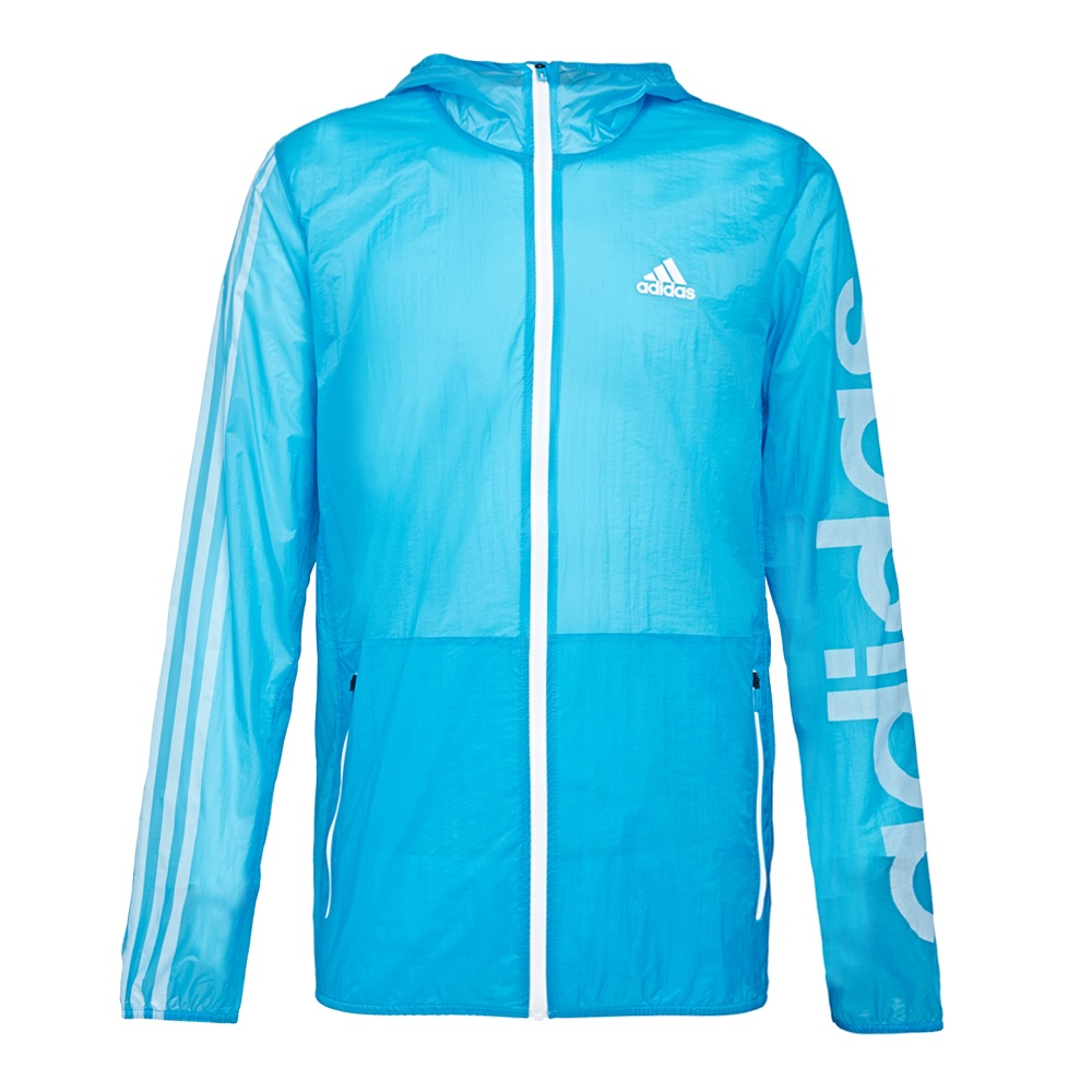adidas Blue Zip Hoodie Jacket with Side Logo Print AP6529