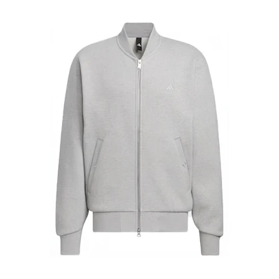 adidas BOMBER All Szn Full-Zip Jacket Grey Casual Athletic Outerwear IX6819