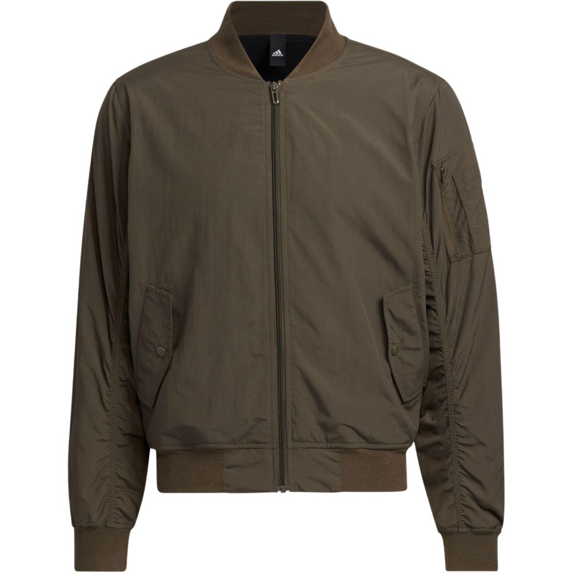 adidas Bomber Jacket AP Olive Green Full-Zip Fitted Sports Jacket IT6070