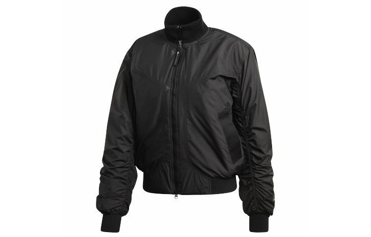 adidas Bomber Jacket Black Zippered Athletic Flight Jacket FK9678