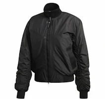 adidas Bomber Jacket Black Zippered Athletic Flight Jacket FK9678 adidas Bomber Jacket Black Zippered Athletic Flight Jacket FK9678