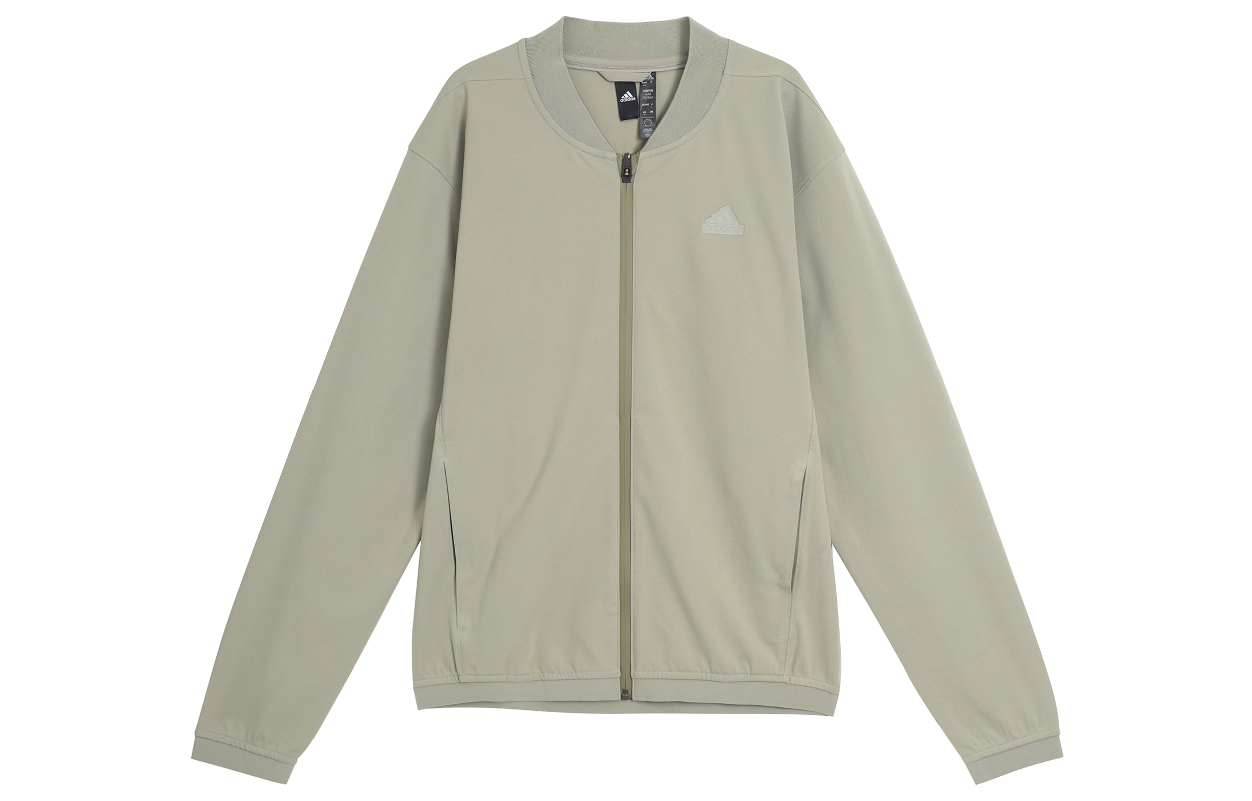 adidas Bomber Solid Logo Pilot Jacket - Pebble Silver Gray IS4956