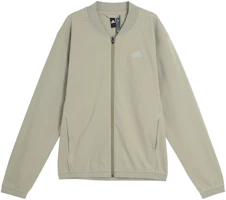 adidas Bomber Solid Logo Pilot Jacket - Pebble Silver Gray IS4956 adidas Bomber Solid Logo Pilot Jacket - Pebble Silver Gray IS4956