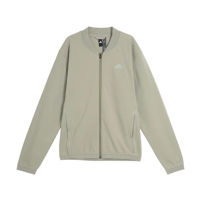 adidas Bomber Solid Logo Pilot Jacket - Pebble Silver Gray IS4956