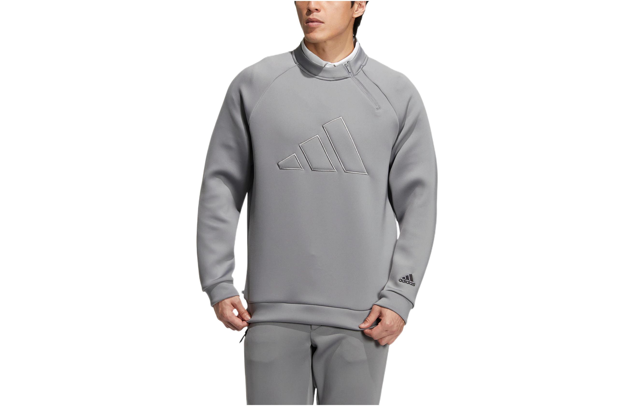 adidas BOS SPCR Sweat Half-Zip Pullover Crewneck Sweatshirt Grey () HG8302