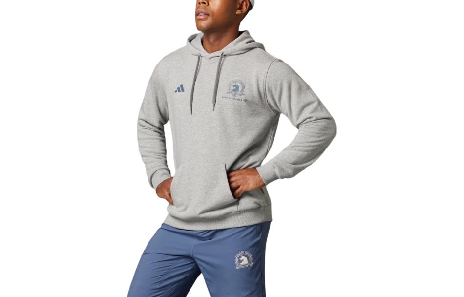 adidas Boston Marathon® 2024 Graphic Hoodie Casual Pullover - Grey IW0815