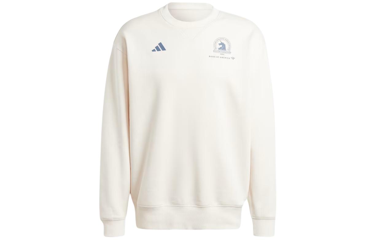 adidas Boston Marathon® 2024 White Crewneck Sweatshirt Long Sleeve IS9552