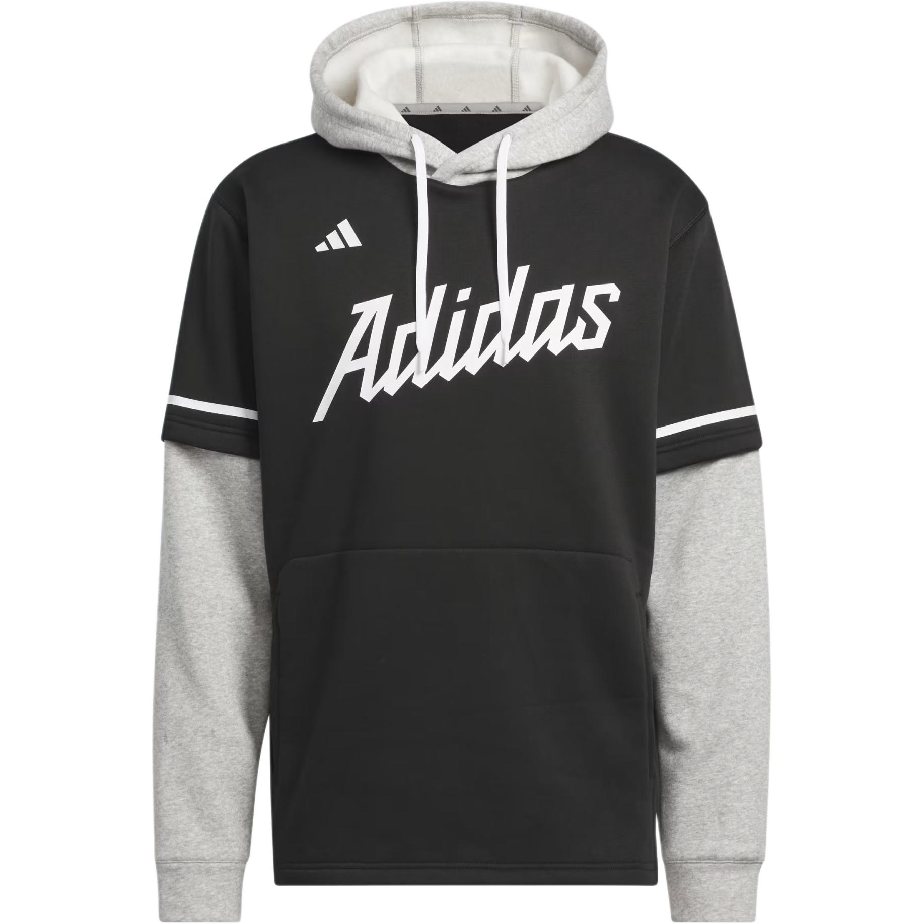 adidas Branded Hooded Jersey Black - Breathable Logo Patch Hoodie IS9713