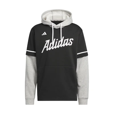 adidas Branded Hooded Jersey Black - Breathable Logo Patch Hoodie IS9713
