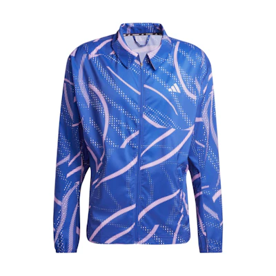 adidas Break The Norm Graphic Print Running Jacket Blue Long-Sleeve IQ3805