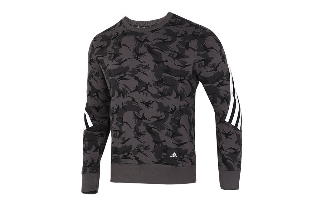 adidas Breathable Casual Pullover Sweatshirt Grey H44168